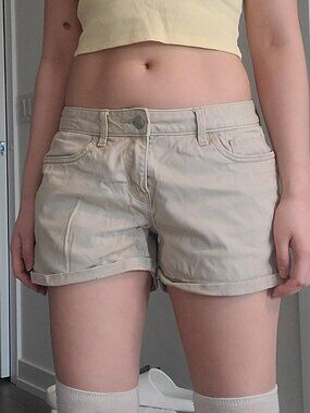 Beige Cotton Shorts